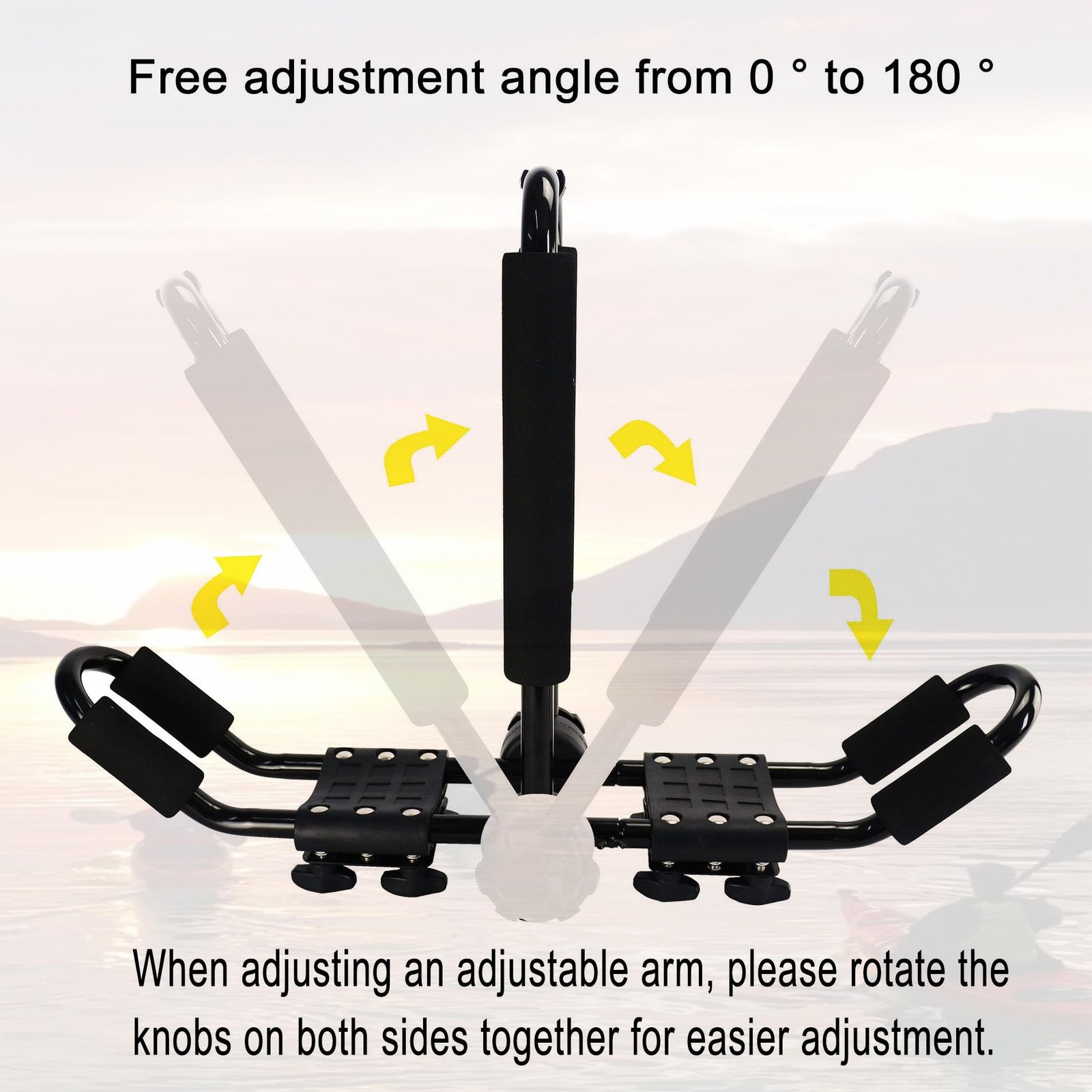 Folding Kayak Roof Rack Adjustable for Kayak/Canoe/Sup,J-Bar Rack on Roof Mounti