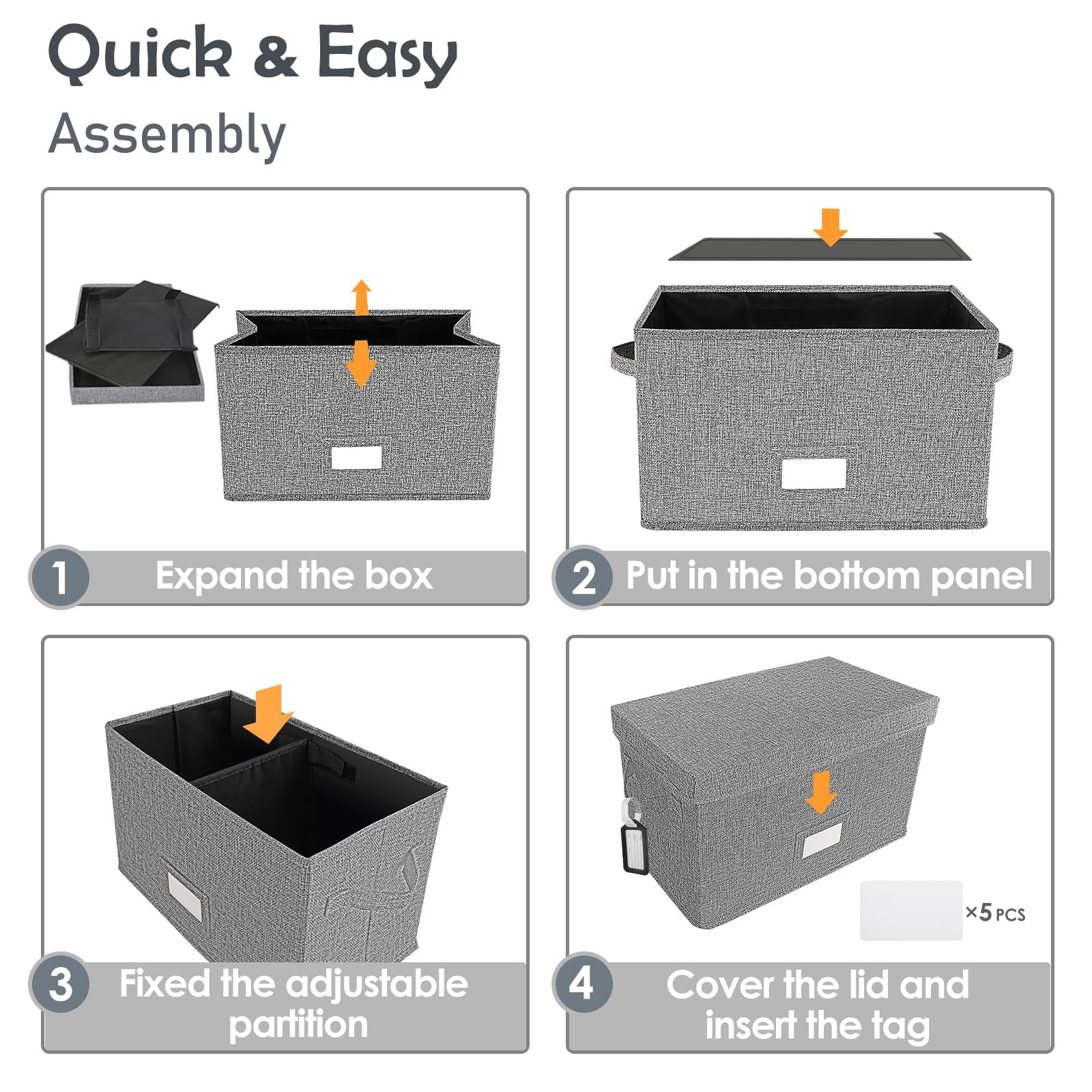 Woodoulogy Vinyl Record Storage Box for 7″/45 RPM LPs, Grey Case 1 Pack,
