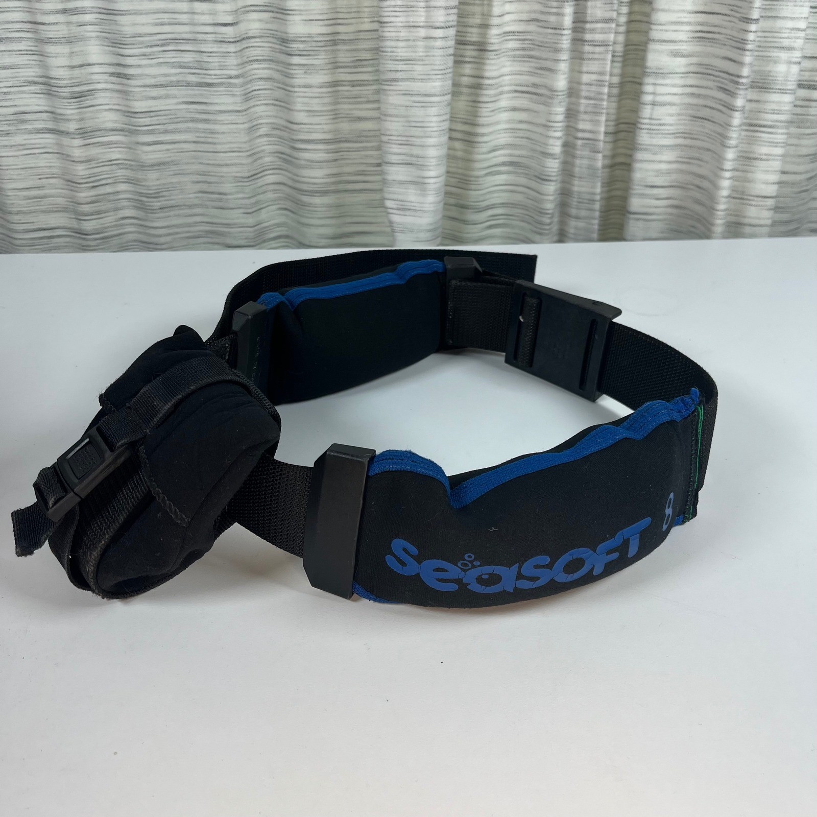 Seasoft Scuba Diving Weight Belt Black Blue Size 8 Padded Pockets 9lbs 2oz