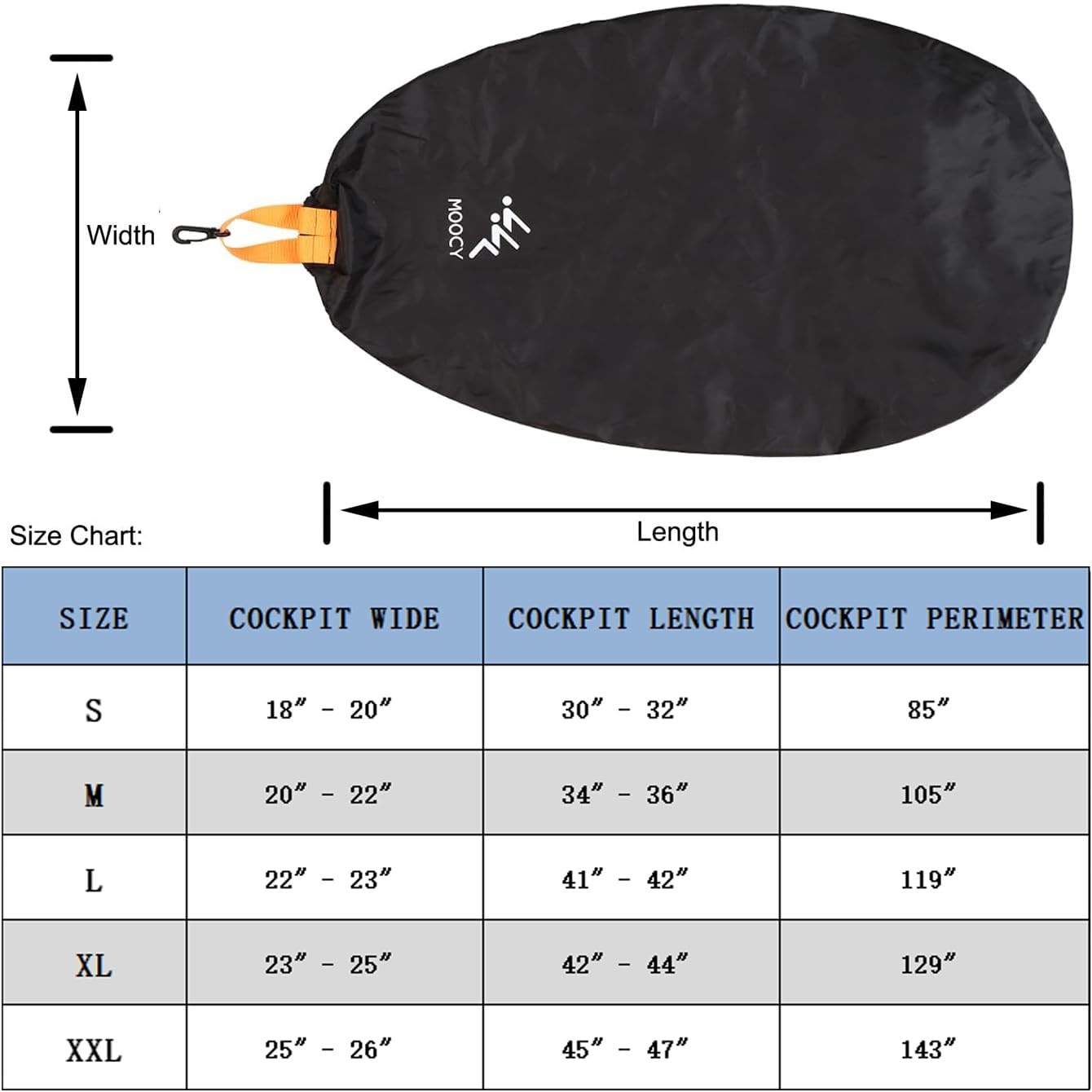 Kayak Cockpit Cover for Transport, Universal Thick Seals Cockpit Cover for Tr…