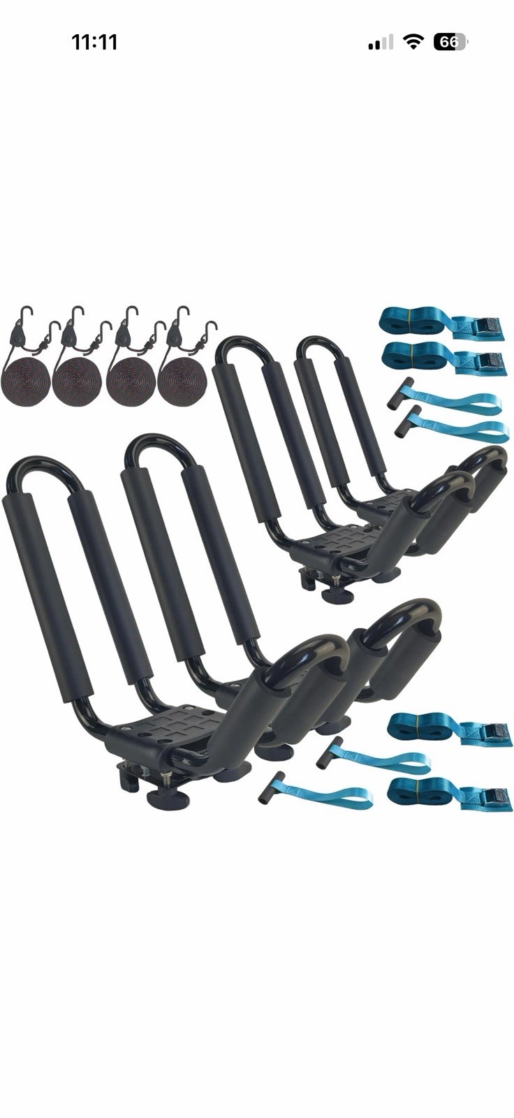 2 Pairs Heavy Duty Kayak Rack-Includes 4 Pcs Ratchet Tie-Mount on Car Roof Top C