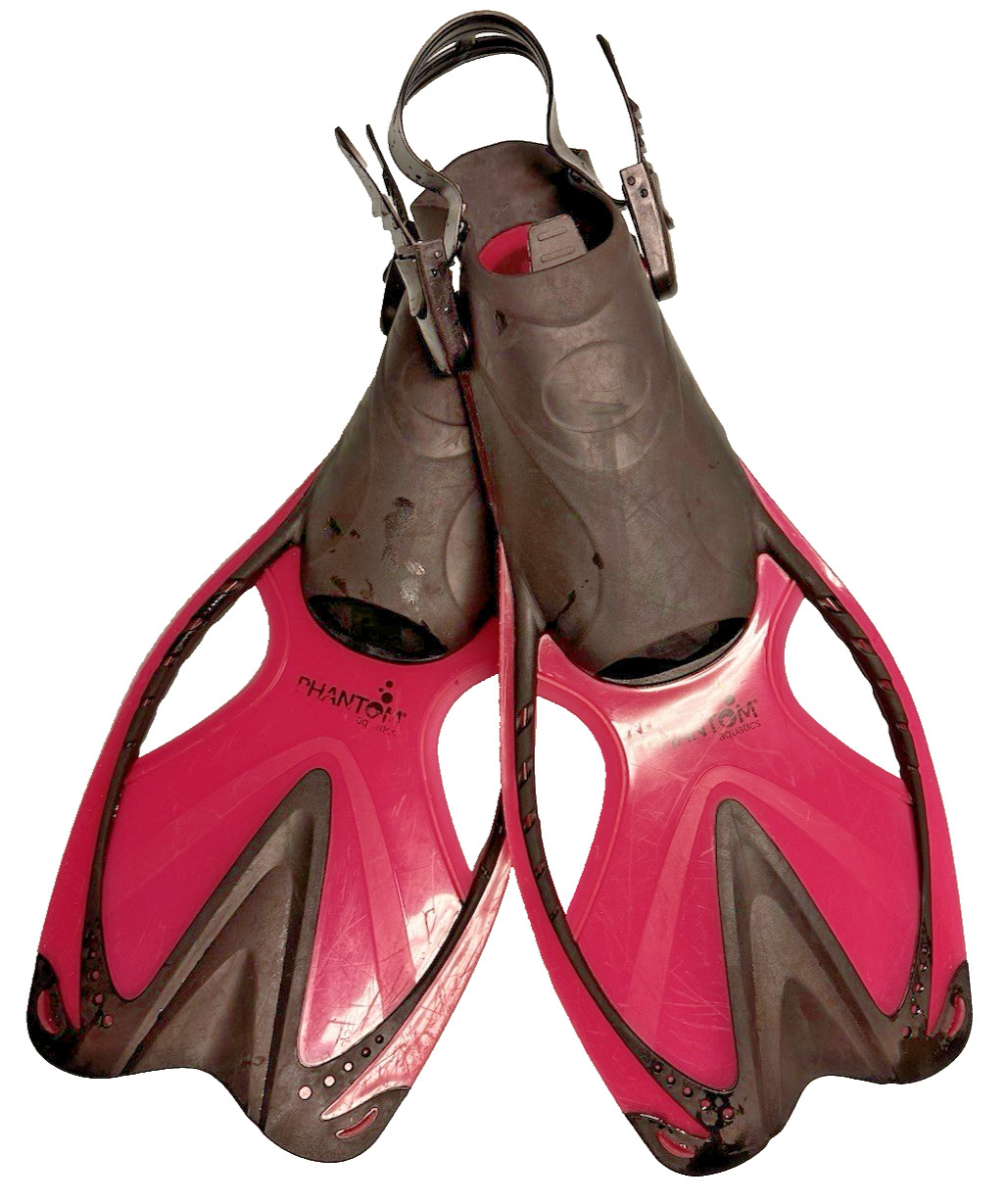Snorkeling Swim Fins Pink Phantom Aquatics Adjustable ML/XL US 9-1 1/ EU 42-45