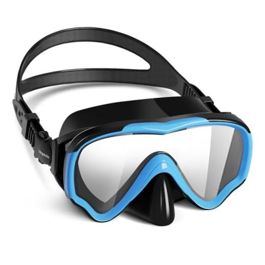 Kids Swim Goggles with Nose Cover, Anti Fog Wide View Clear A-Black (1 pack)