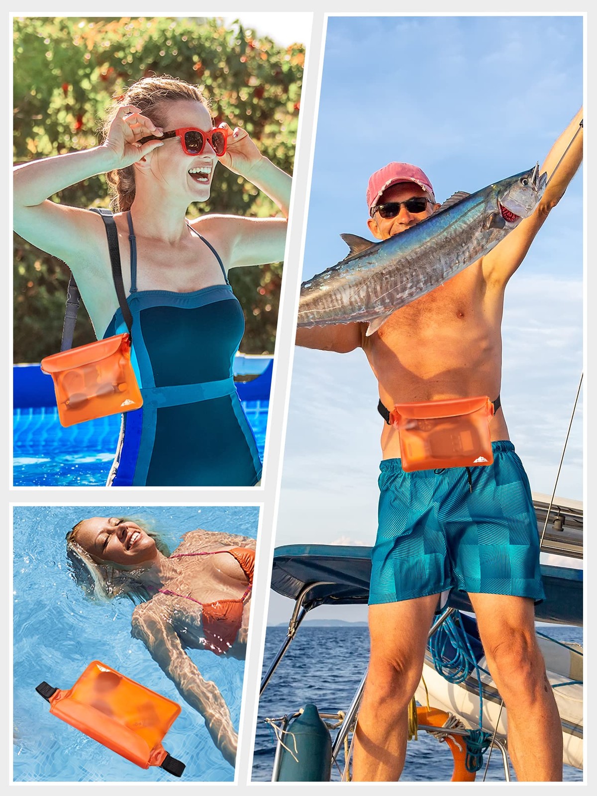 HEETA Waterproof Fanny Pack, Waterproof Pouch Dry Bag 2/3/4 Pack for Phone Pa…