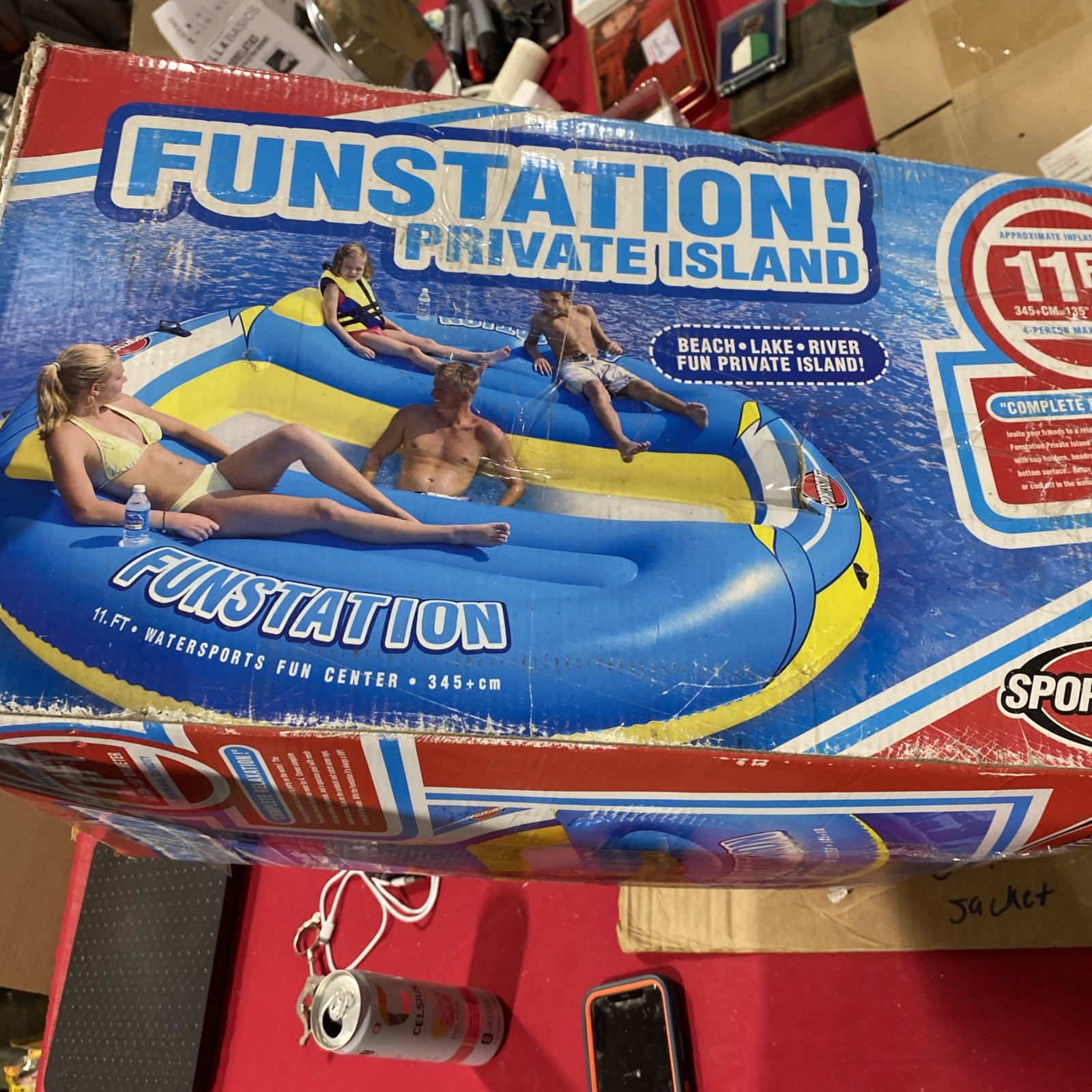 SportsStuff Funstation 11ft private island inflatable beach pool lake free ship