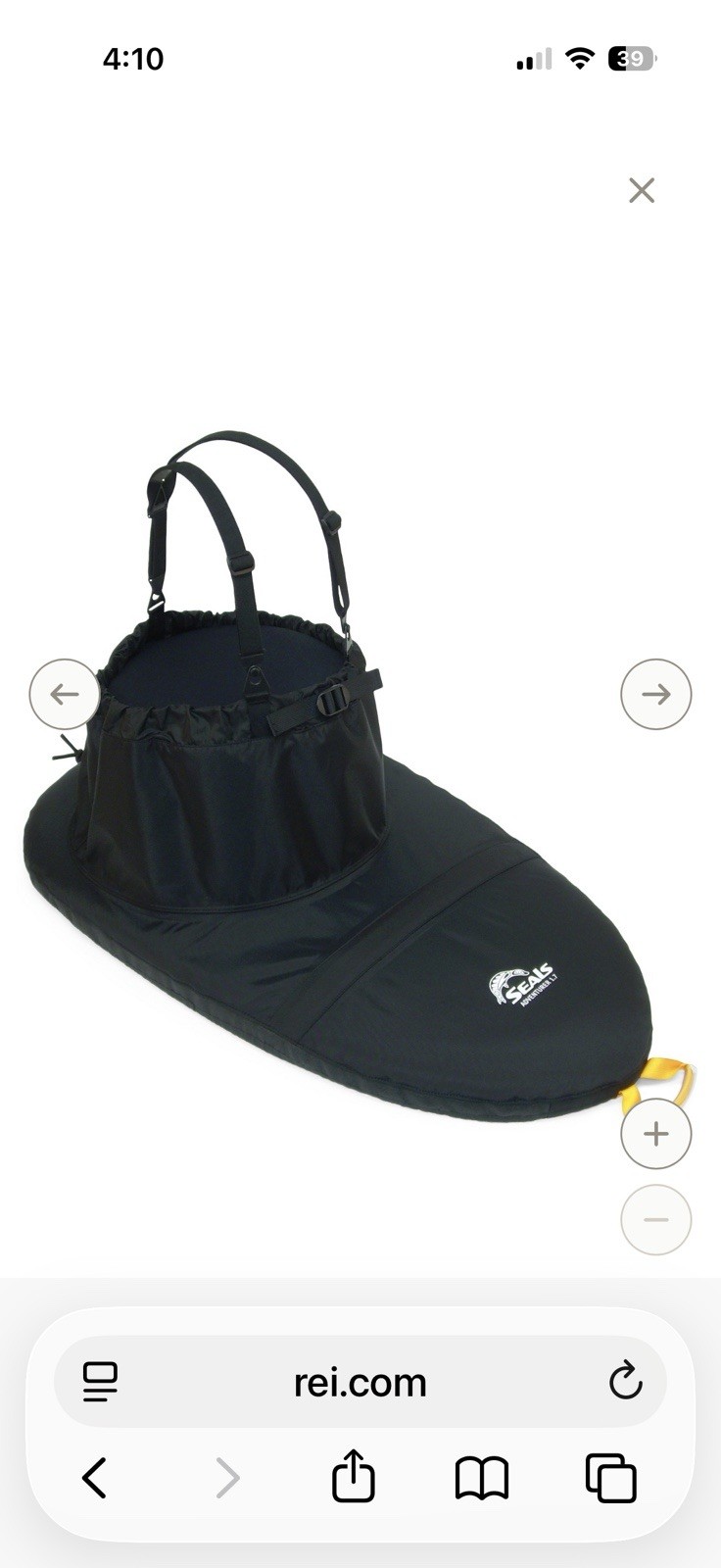 Seals Adventurer Spray Skirt Black 2.2 Lightweight Water Protection