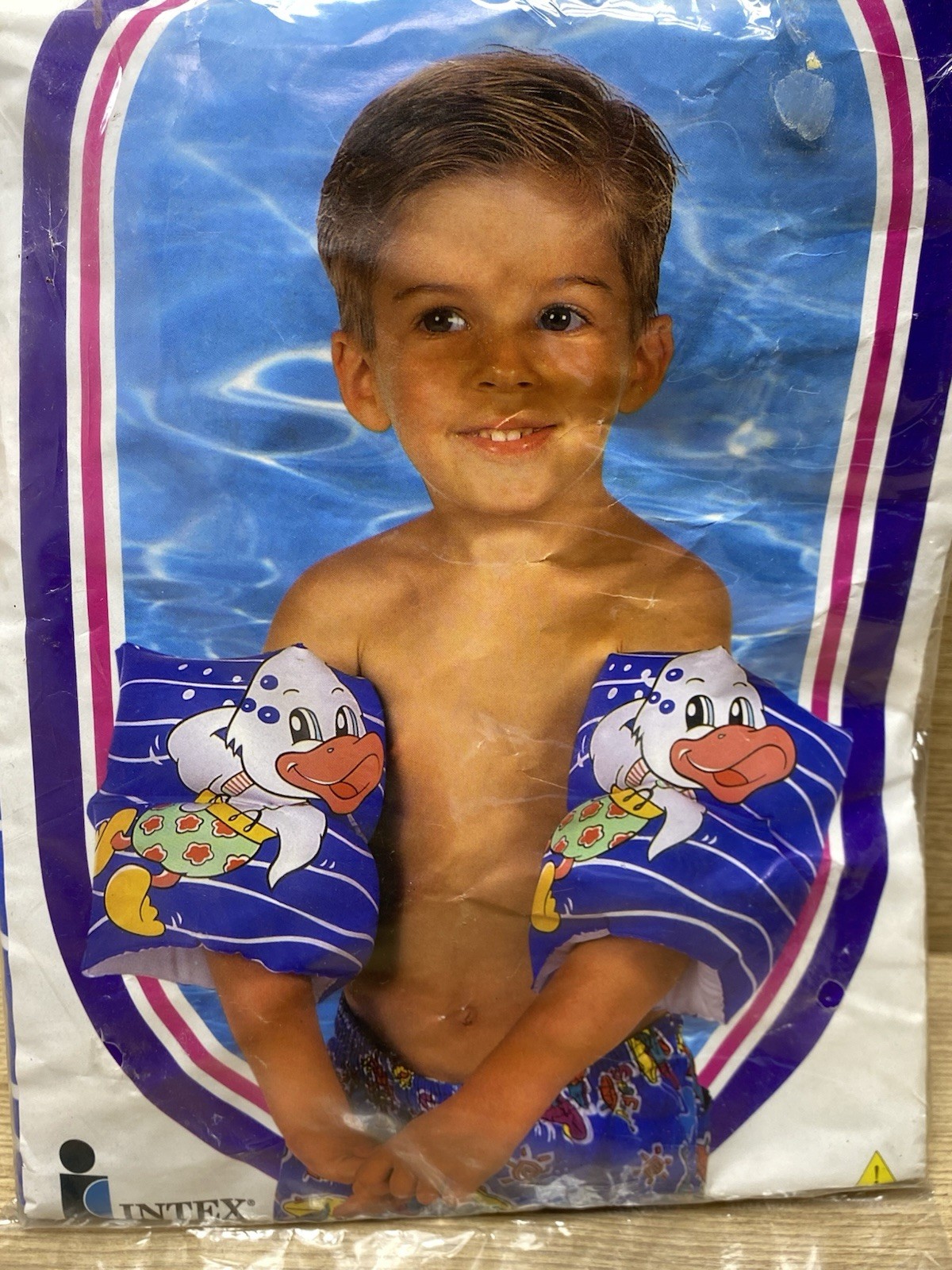 Vintage 1996 Intex The Wet Set Duck Inflatable Arm Bands Water Wings #59650 NOS