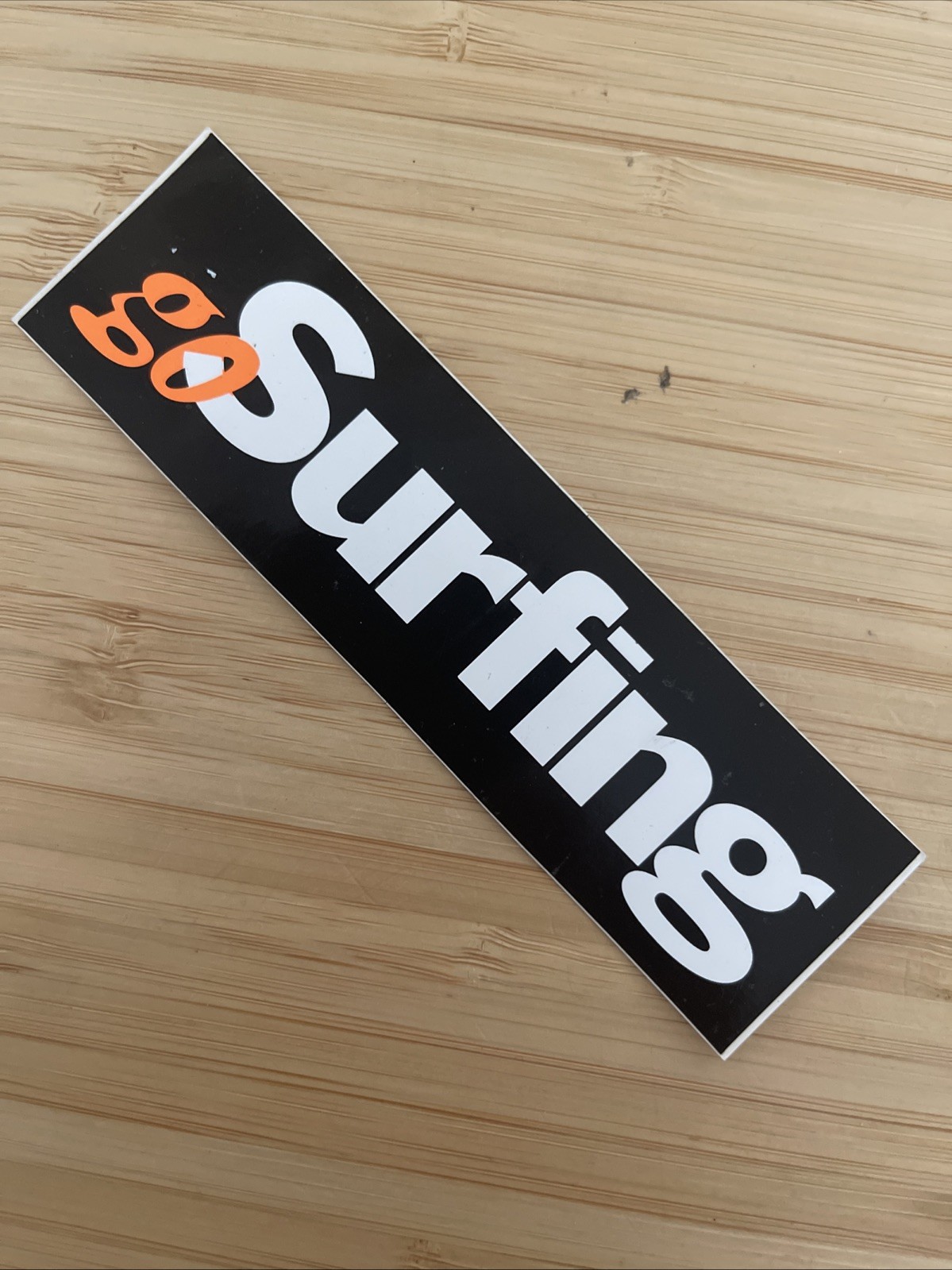 Go Surfing Neon Orange / Black Vintage Surfing STICKER