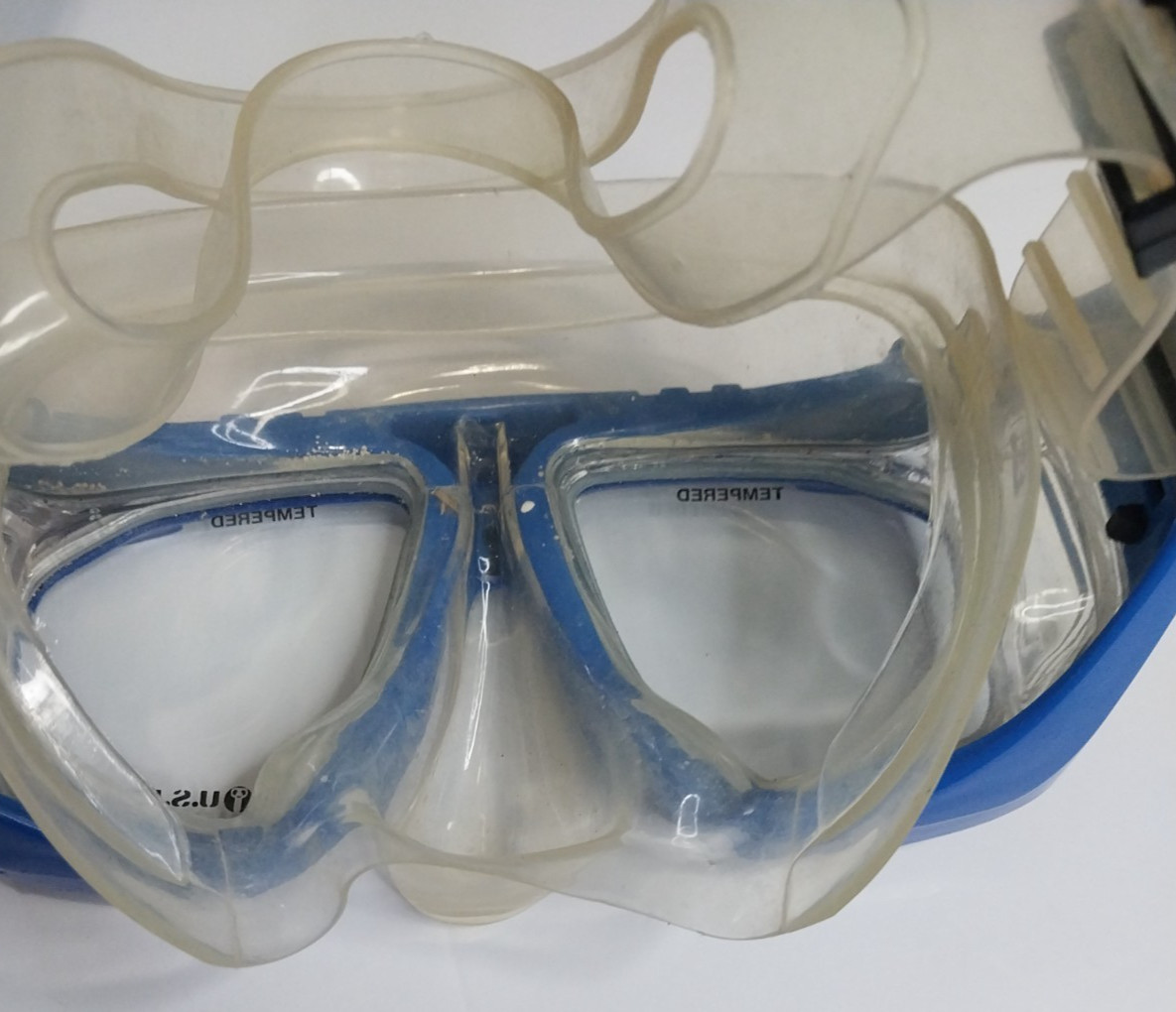 US Divers Pacifica Adult Snorkeling Set Blue Size 8 1/2- 9 1/2 Fins Mask Snorkel