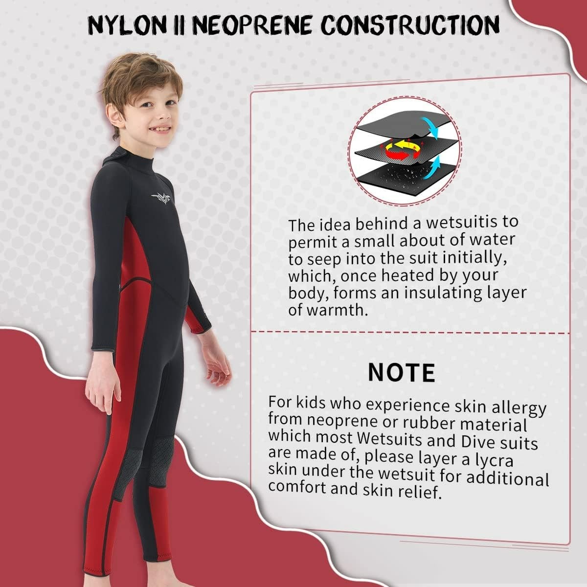 3mm Full Back Zip Wetsuit for Boys & Girls – Thermal Protection for Kids