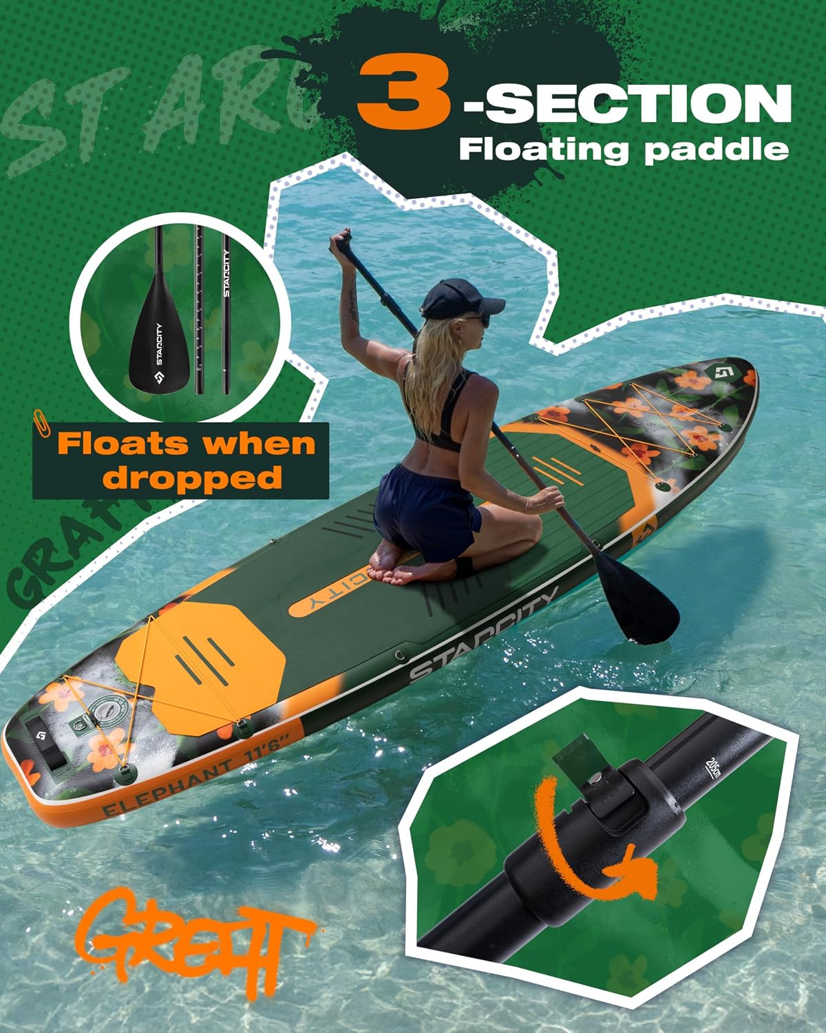 Inflatable Stand up Paddleboard W/Complete Accessories Extra Wide High Load Desi