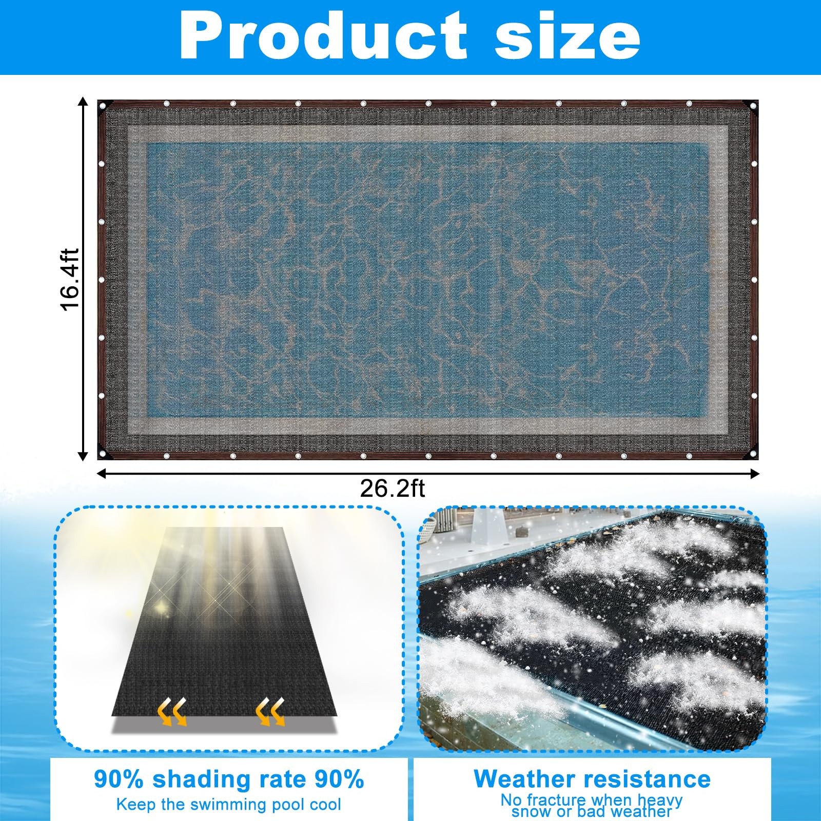 16 x 26FT Pool Leaf Net Cover- Thicken Rectangle Leaf Netting for Inground an…