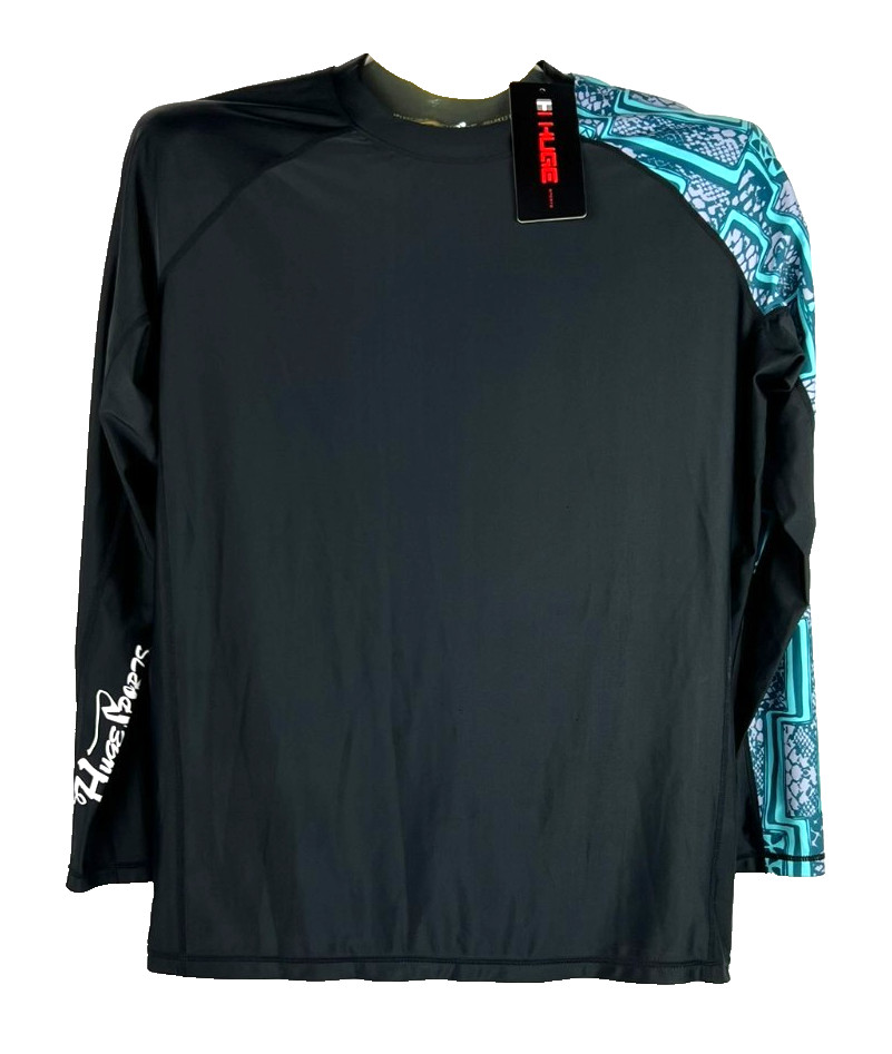 HUGE SPORTS Mens Rash Guard XXXL Long Sleeves UPF 50+ Sun Protection Swim Shirt