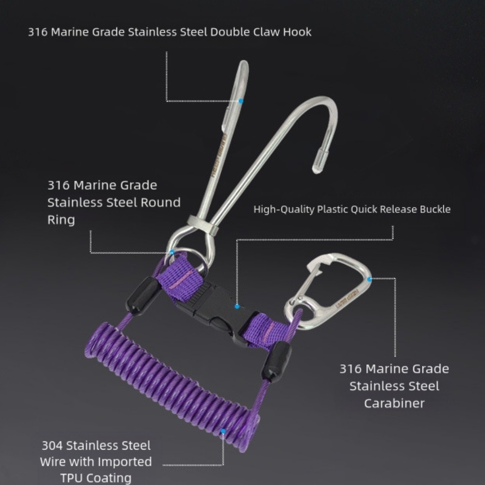 Underwater Exploration Diving Safety Hook Accommodates Various Buckles