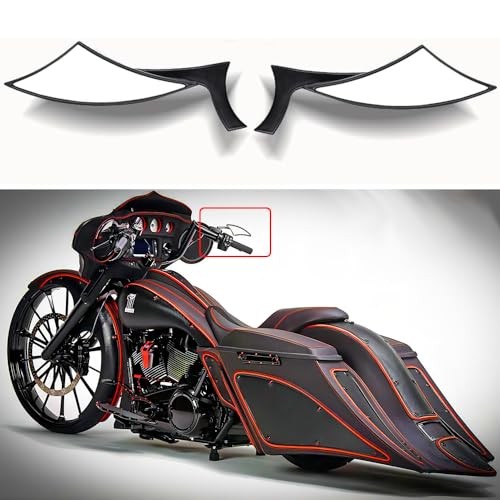 Motorcycle Mirrors,Upgrade Rearview Motorcycle Mirrors Black Irregular Shape
