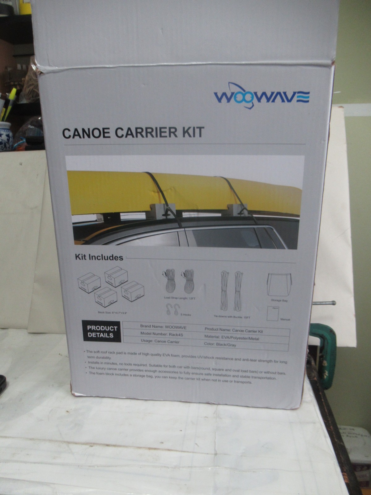 WOOWAVE RACK4S CONOE Carrier Universal Soft Standard Foam Block Roof Rack KIT