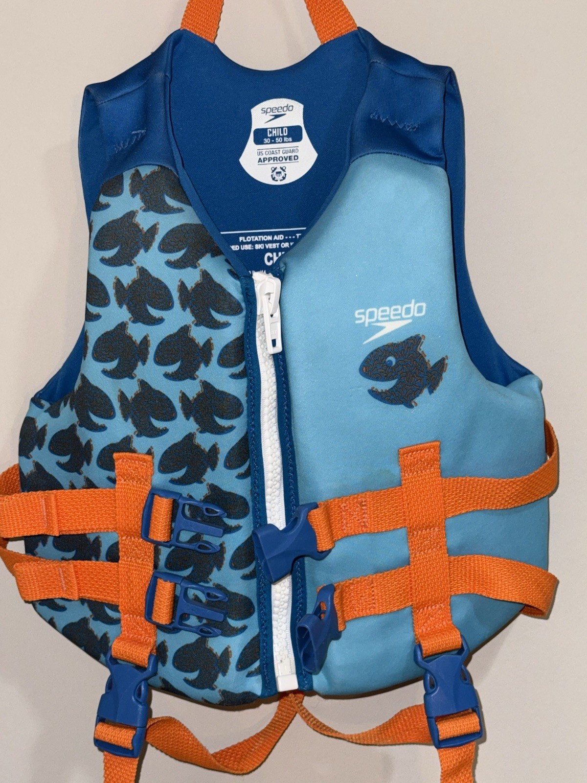 Speedo Child 30-50 Pounds PFD Adjustable Life Vest Jacket Coast Guard Approved