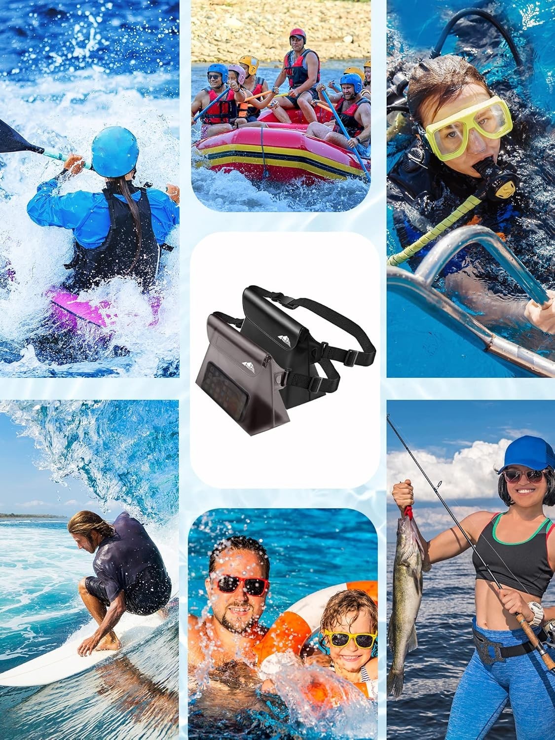 2/3/4 Pack Waterproof Pouch with Waist Strap, Screen Touchable Dry Bag with A…