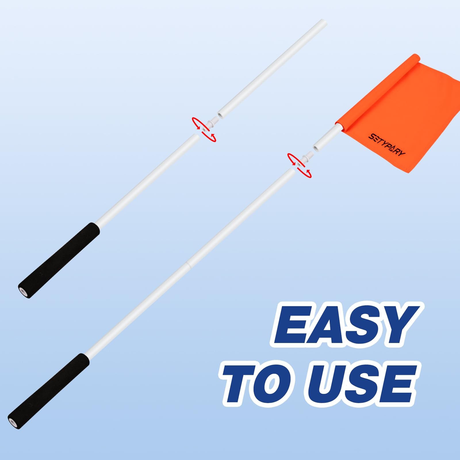 SETYPARY 48 Inch Orange Boat Flag with 3 Section Pole,