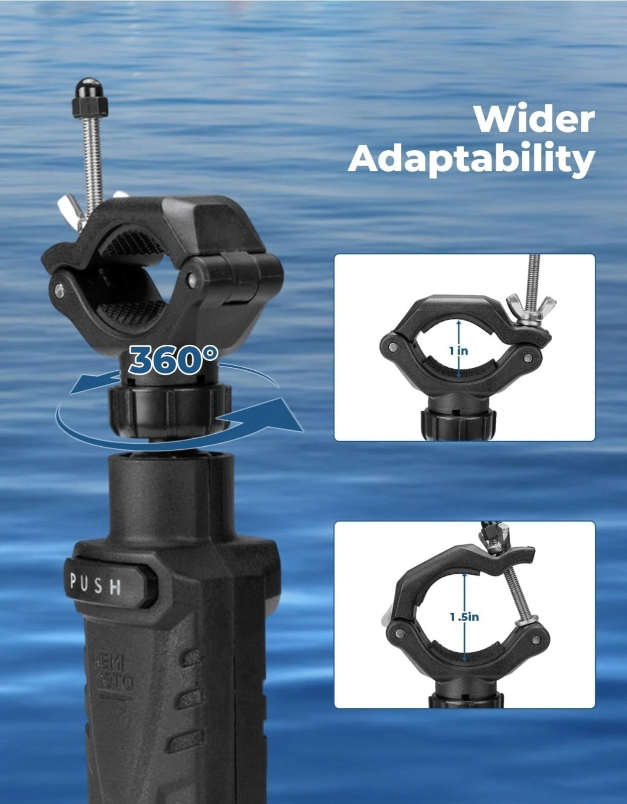 KEMIMOTO Trolling Motor Stabilizer, Adjustable Mount Black