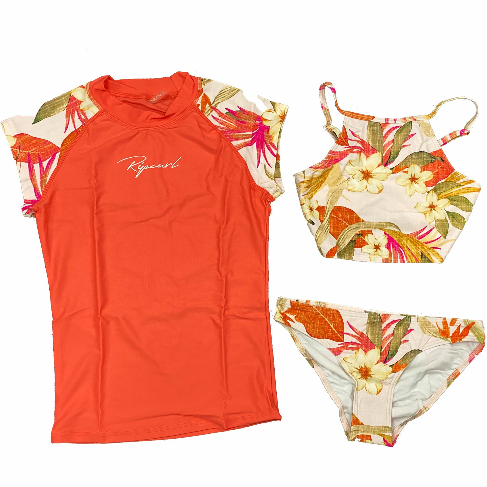Rip Curl Girls 3 Piece Bikini & Rash Guard Set 2023 – Leilani