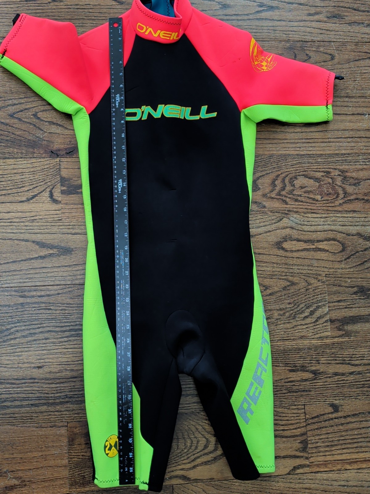 Oneill Reactor 7157 Shorty Wet Suit Diving Surfing Neon Yellow Orange Unisex M