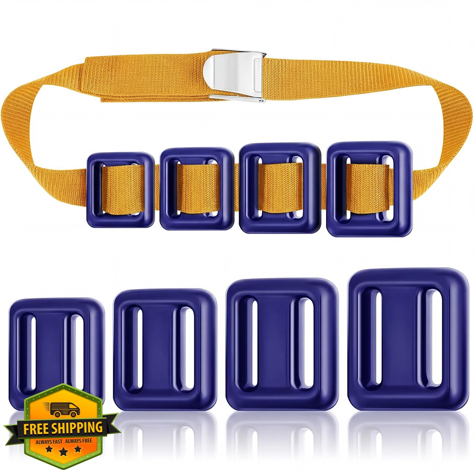 Tellegloww Dive Weights Belt 11.0 Pounds Yellow