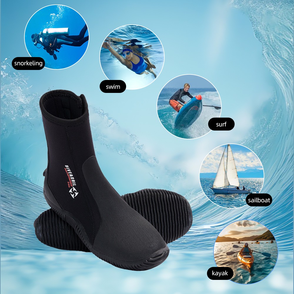 Neoprene Dive Boots Anti-slip Surf Booties Scuba Diving Boots For Sailing DRNM