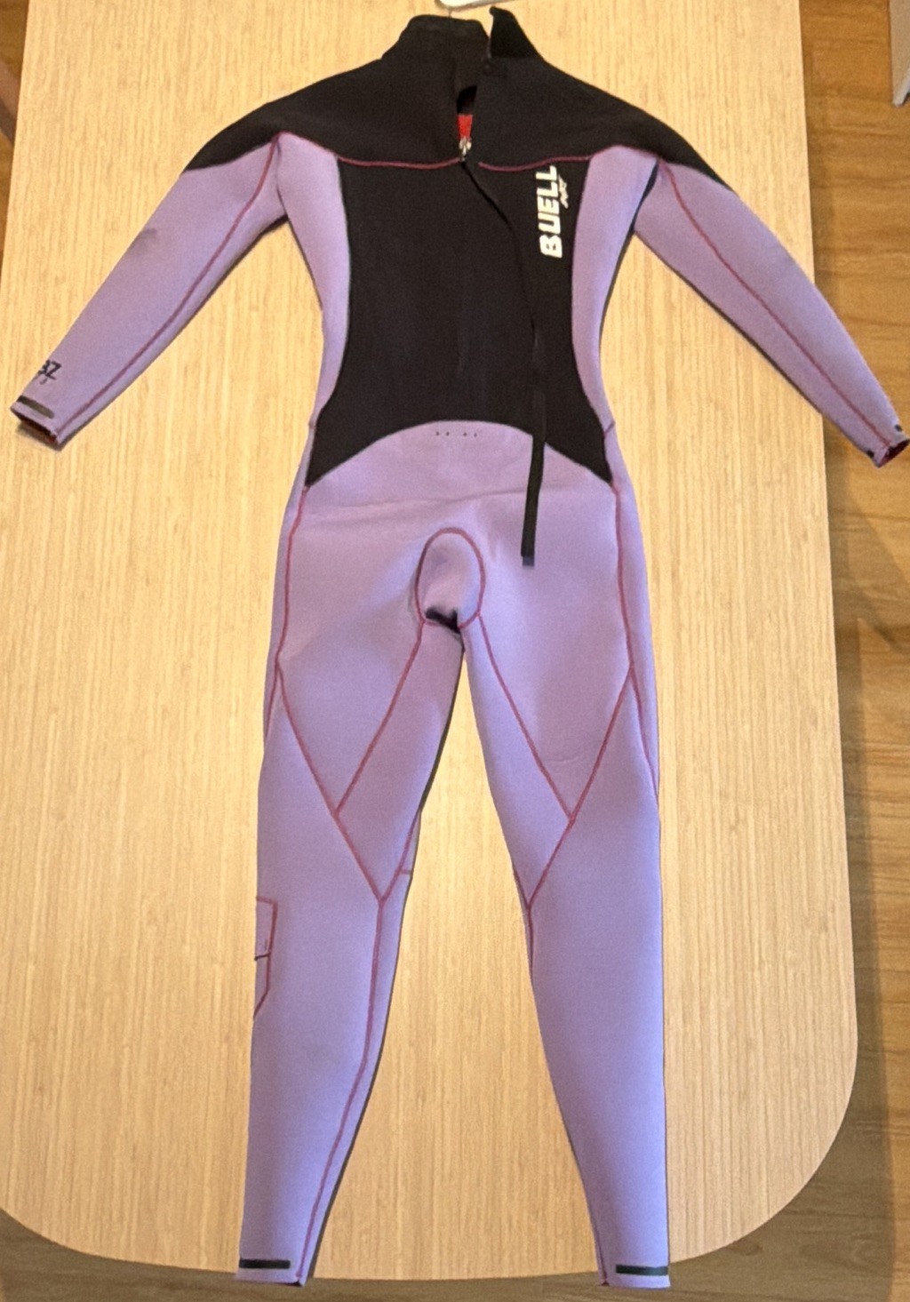 Buell Women’s Full Wetsuit 4/3 Thick Size W8 Purple/Black Surf Swim