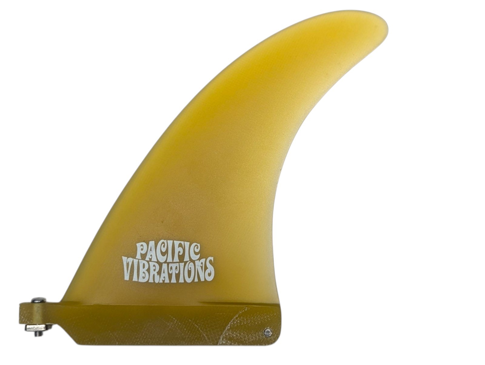 Pacific Vibrations PROGRESSIVE longboard surfboard Fin 7” Center Yellow