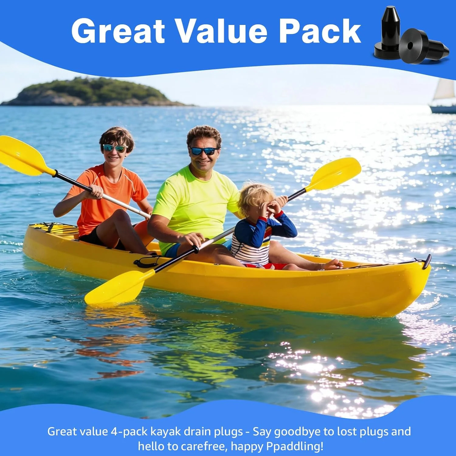 4Pcs 1/2 Inch Kayak Drain Plug, Push-in Premium Rubber Scupper Plugs for Pelican