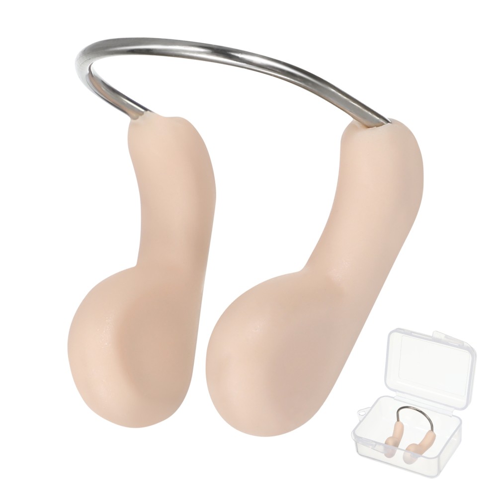 2Pcs Reusable Swimming Nose Clips Padded Comfort Nose Protectors Khaki