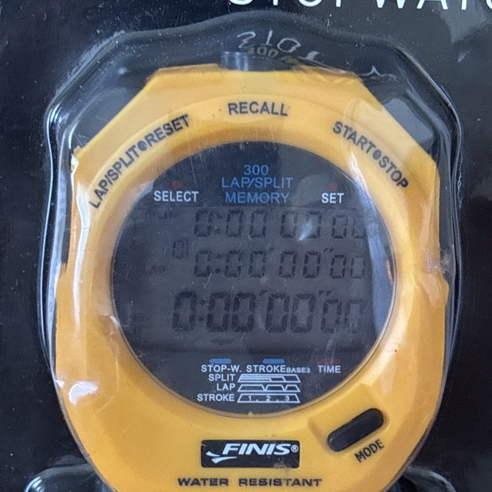 FINIS 3 x 300 Memory Stopwatch Timer Swimming Running Water Resistant NEW