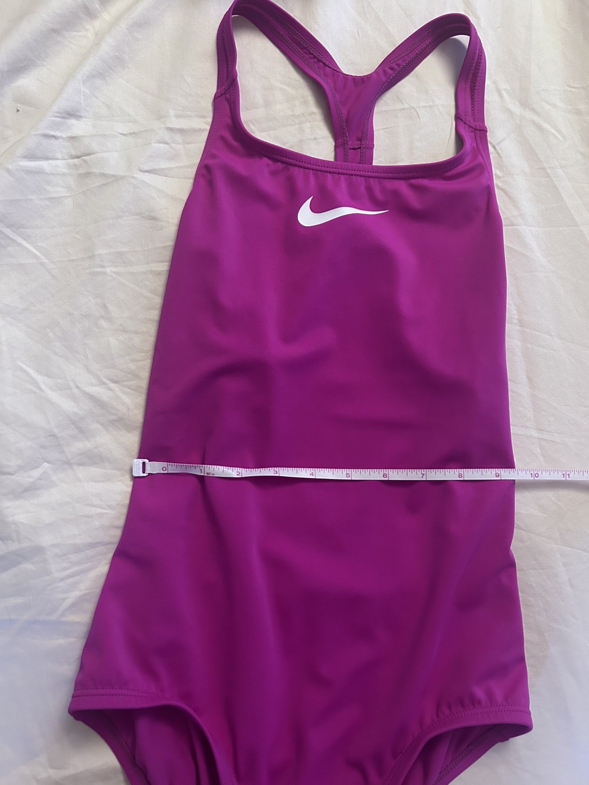 Nike Swim Girls’ Essential Racerback One Piece Pink Prime, Size 12-13 Years Old