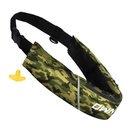 Manual Inflatable Belt Pack, Adults Swim Jacket with One Size Army Green