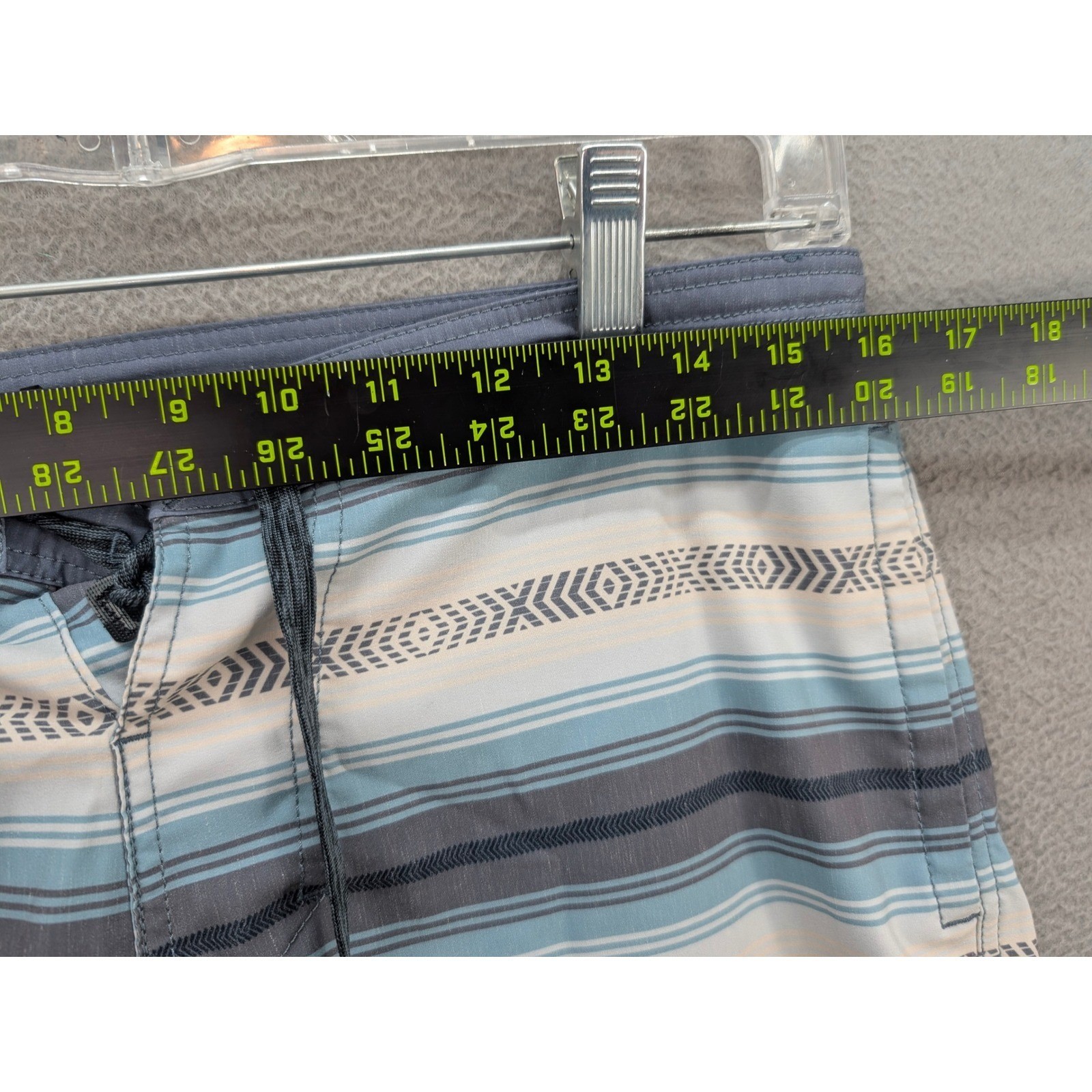 Roark The Chiller Board Shorts Size 30 Striped Blue Gray Swim Trunks Hemp Blend