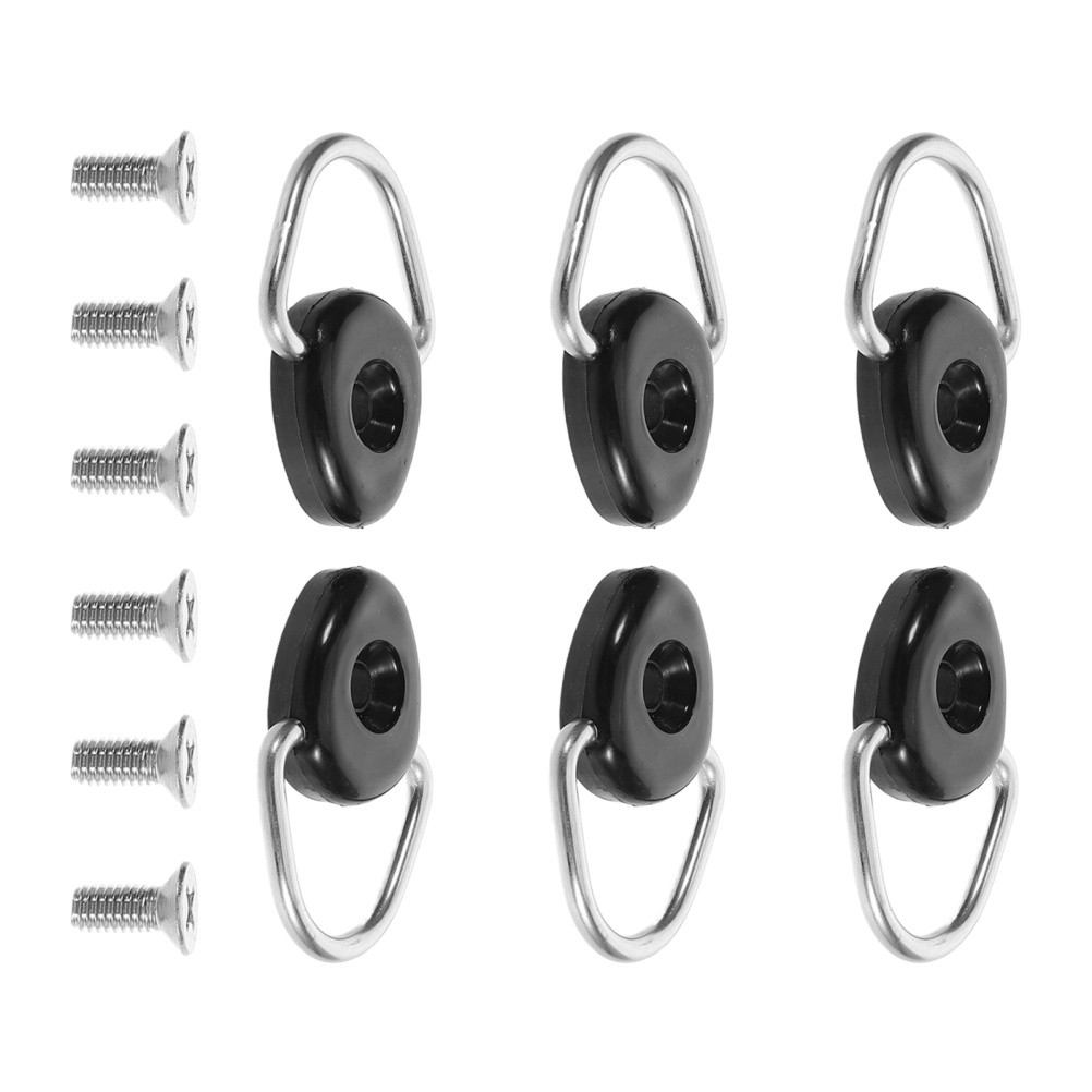 6 Pcs Kayak Oval Screw Canoe Hardware Elastic Rope Buckles Cord Rings