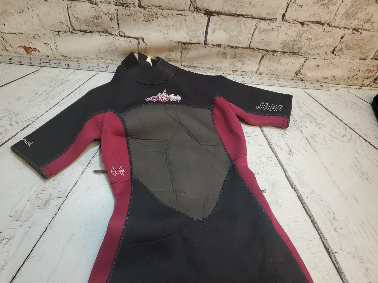 Womens Jobe Wet suit Surf Watersport 1 Piece Suit Size 9/10 Black Red