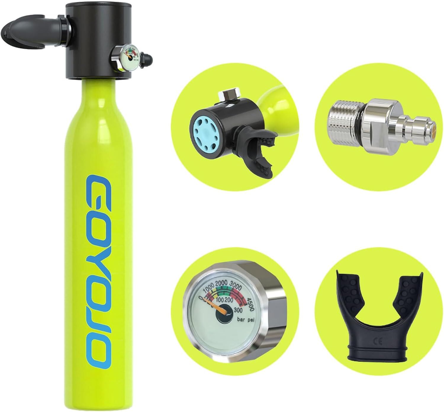 Mini 0.5L/1L/2L Scuba Diving Lung Tank Snorkel Set Mask Hand Pump Option Used