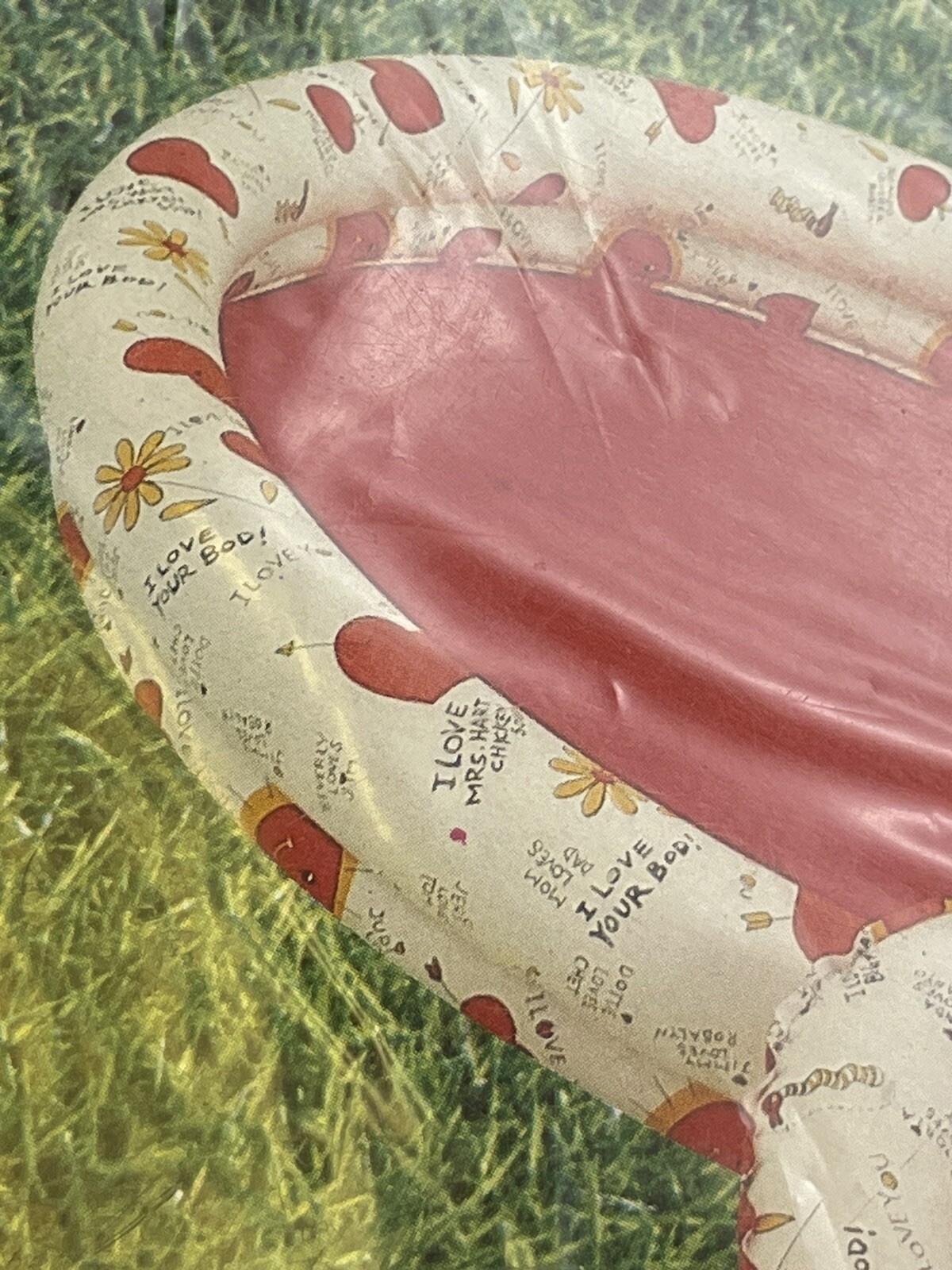 Vintage vinyl Swim Ring Pool Beach Ball Inflatable 3 Piece Set LOVE Rare HTF