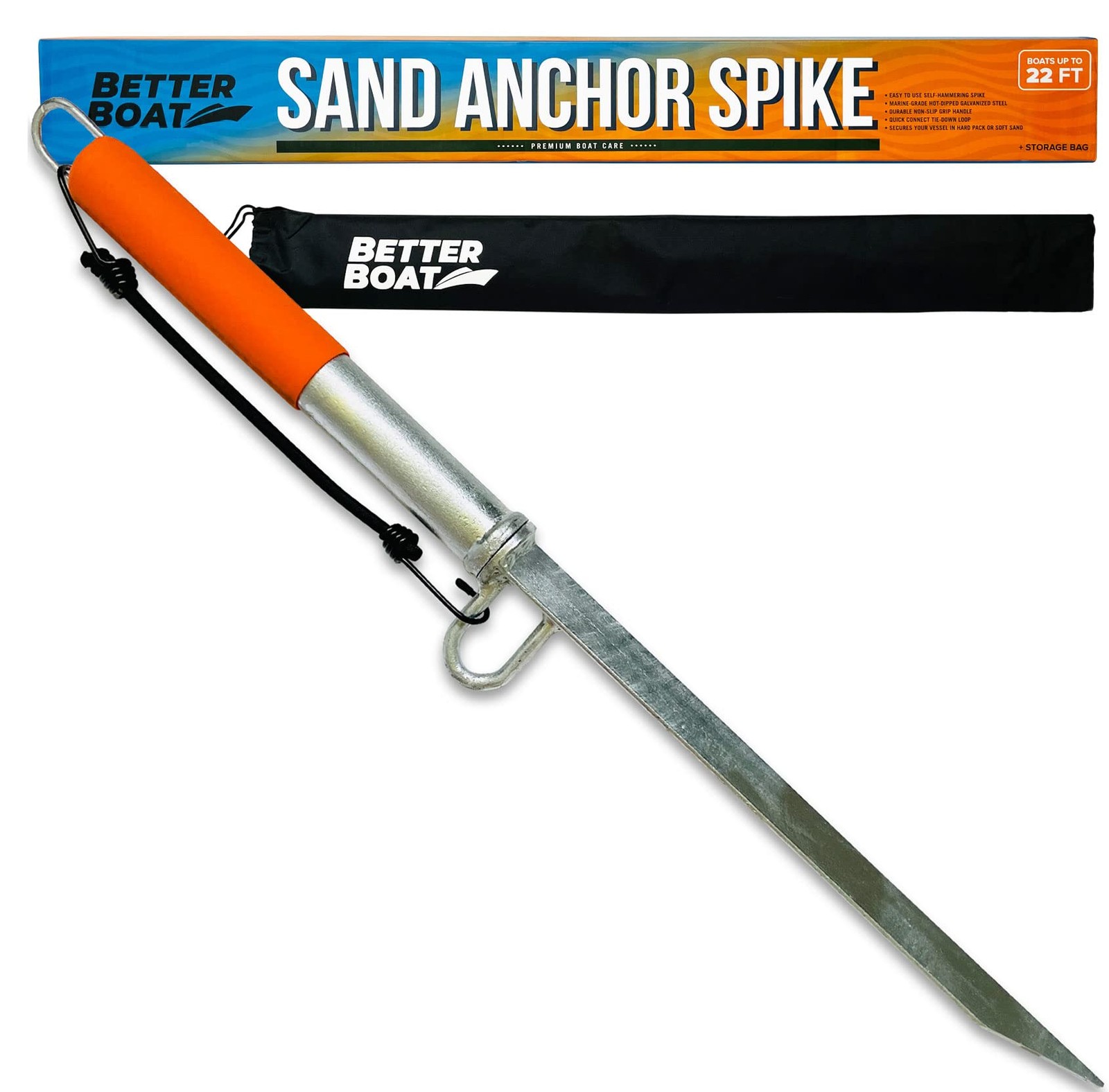 Sand Anchor Spike for Boats Up to 22 Ft, Shallow Water Anchor for Beaches, Sa…