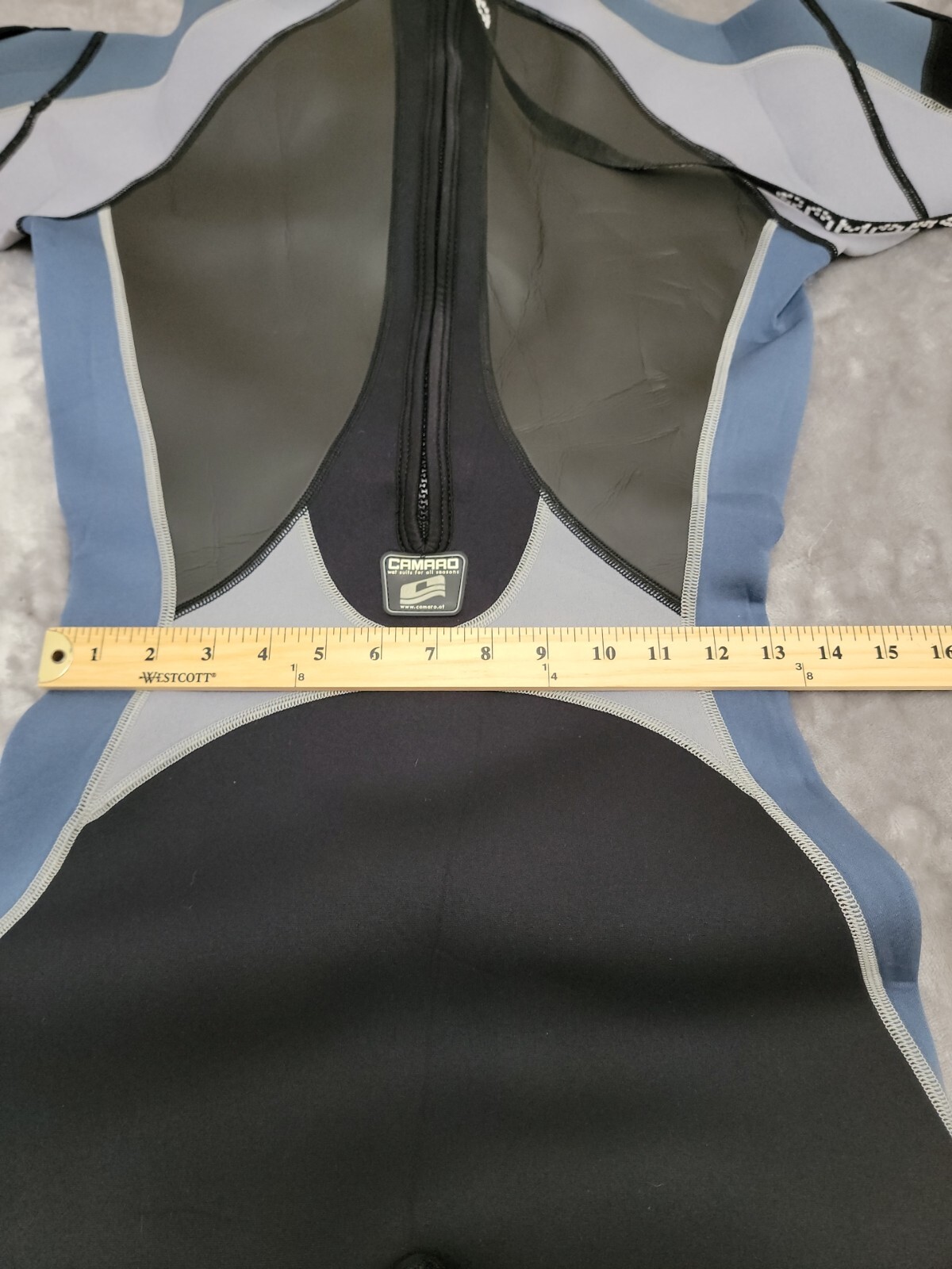 Camaro Wet Suit Adult Medium Hydro Blue Gray Neoprene Surf Beach L.L. Bean Zip