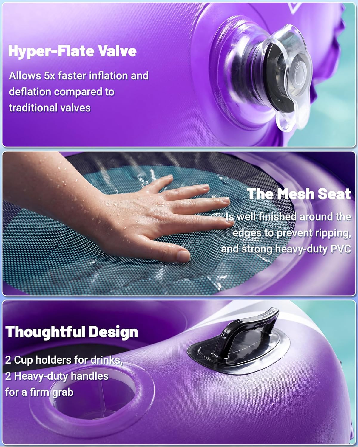 River Tube for Adults, 48‘’ Tube for River Floating, Heavy Duty River Tube for B