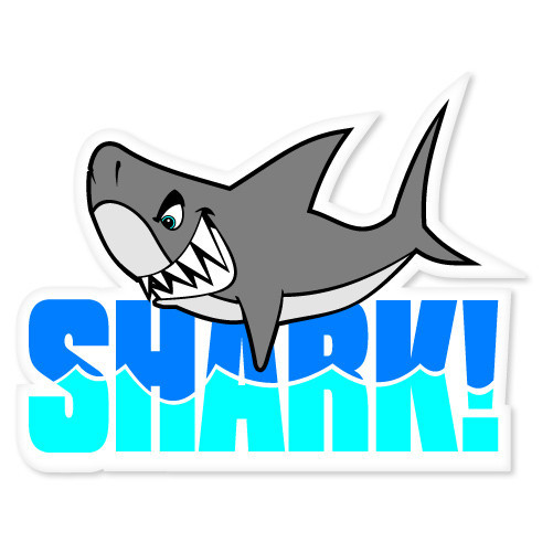 Shark Teeth Funny Cool car bumper sticker decal 4″ x 5″