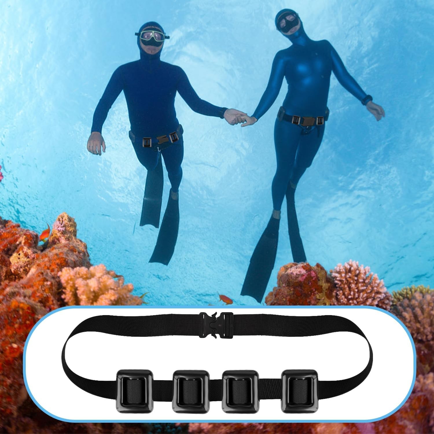 PEUTIER 4pcs Scuba Weights Belt, 0.5kg/1.1lb Scuba Diving Weight Belt Nylon Dive