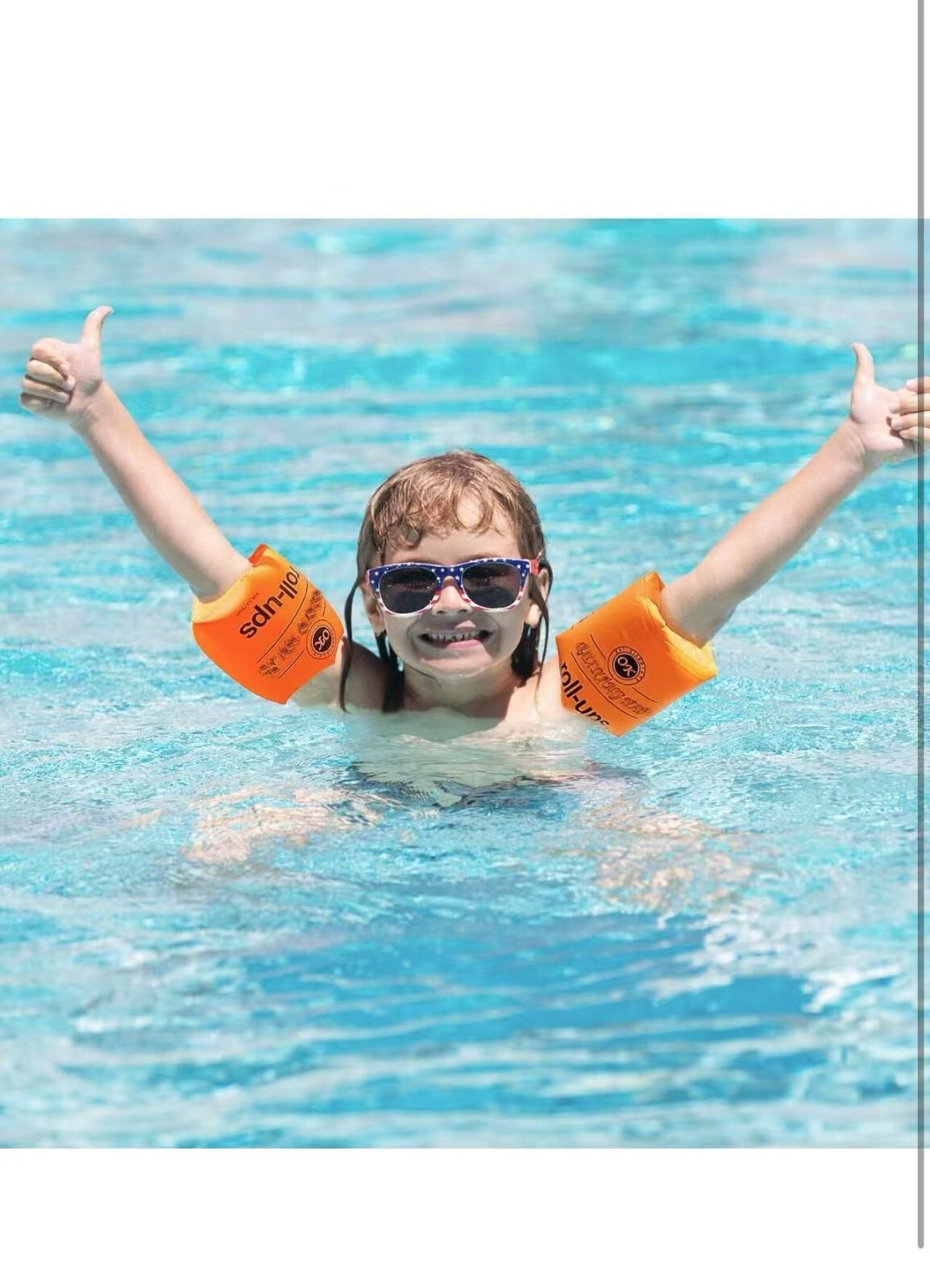 2 Pairs Floaties Inflatable Swim Arm Bands Floatation Sleeves Swimming Rings Flo