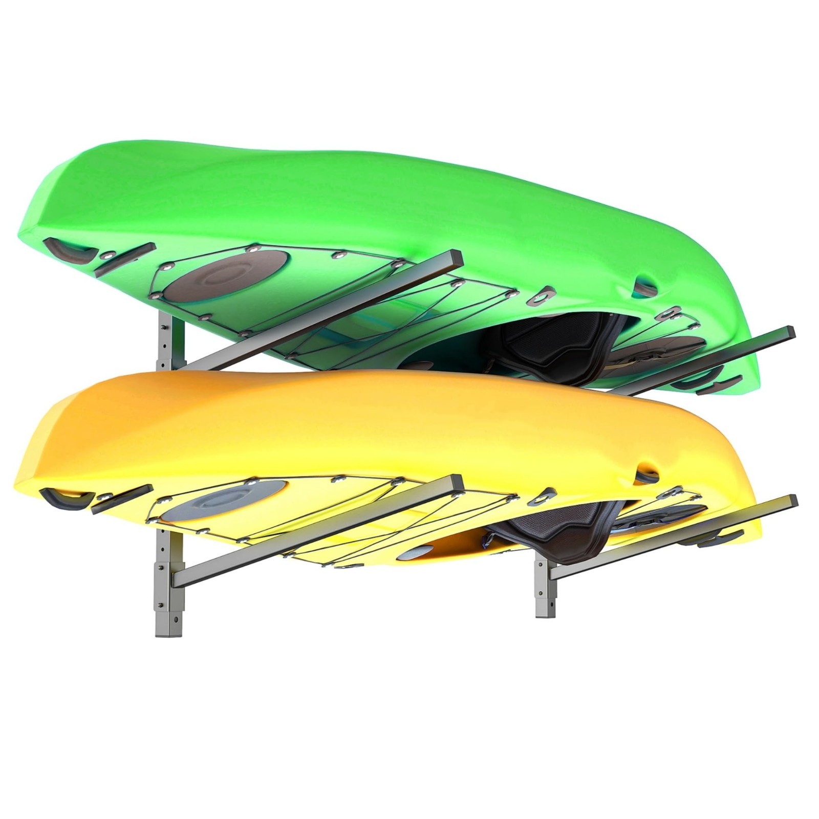 Heavy-Duty Wall Mount Kayak Storage Rack for Garage – 2-Tier Hanger for Kayaks,