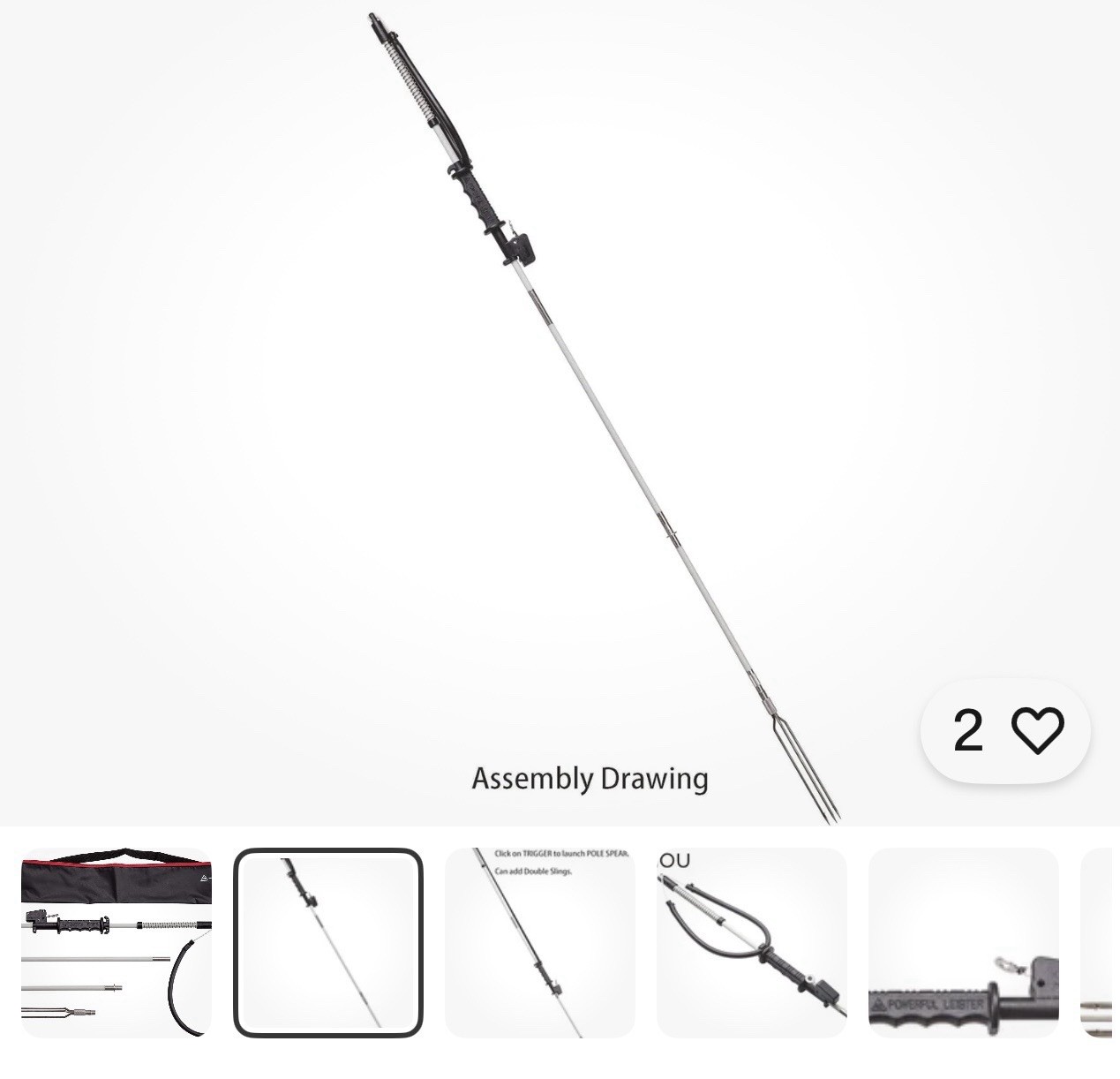 A MC JIOU Hawaiian Sling Spear Fishing G Set 5.5’ 3 Piece 3 Print Travel New