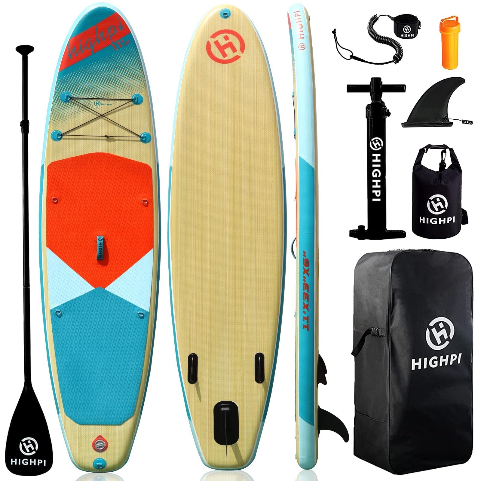 11ft Inflatable Stand Up Paddle Board for Youth and Adults – Wide Sup with Pr…