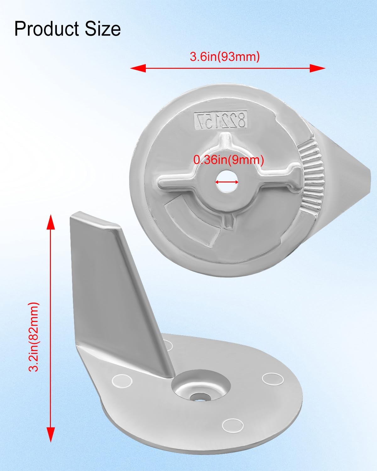 Boat Motor Trim Tab Anode Fit for Mercury Mariner Force 25HP 30HP 35HP Silver
